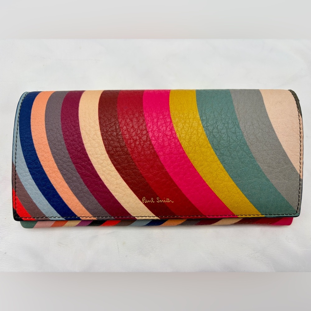 Paul Smith Rainbow Swirl Leather Wallet NWT